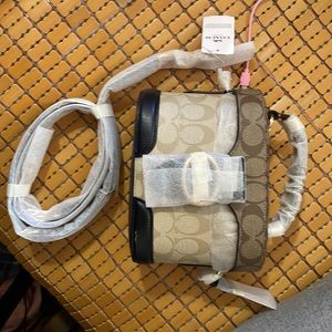 New Coach Georgie Gem Crossbody Bag In Blocked Signature Canvas - 5504